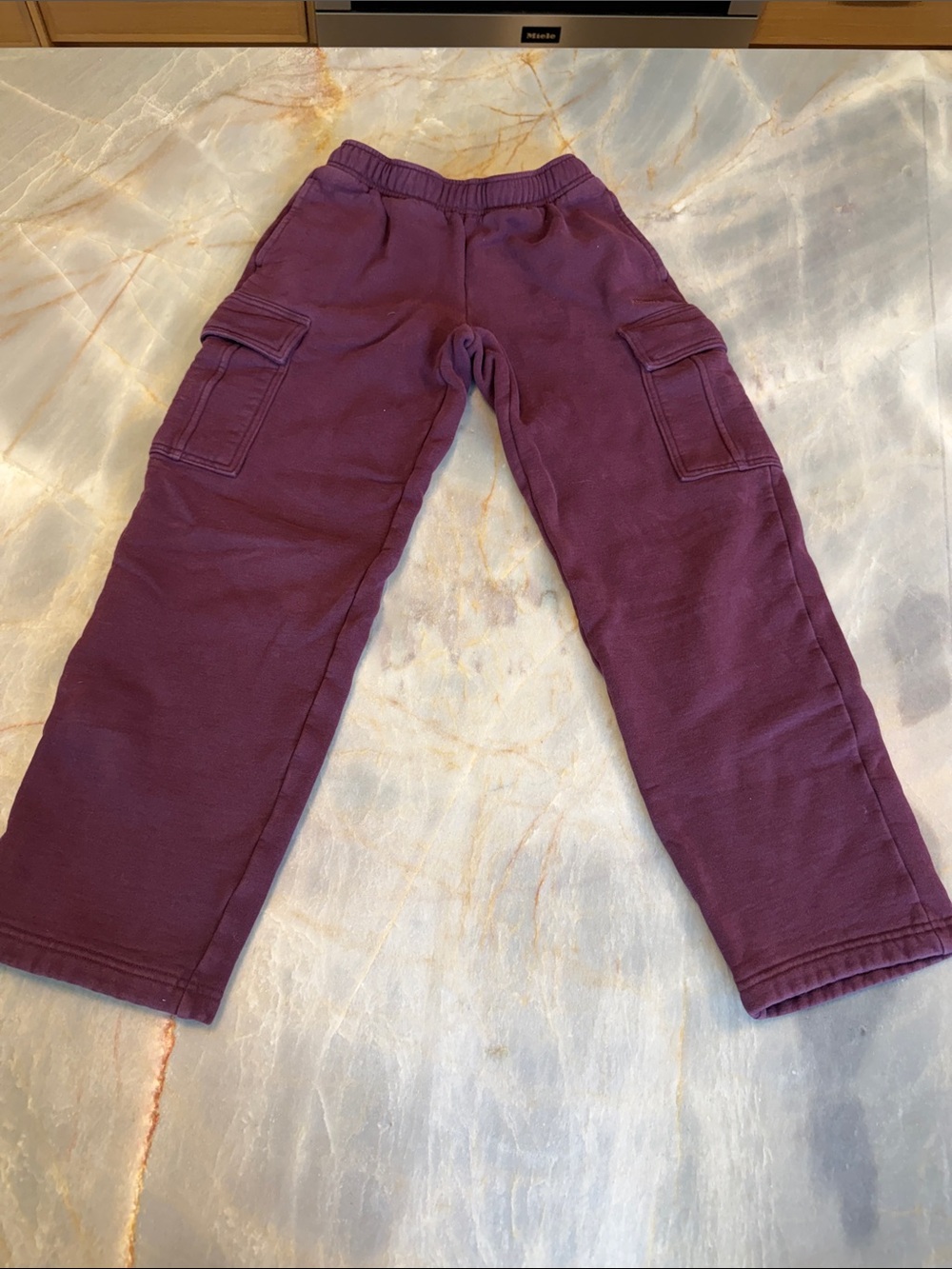 Aritzia women’s Cargo Sweatpants in Deep Plum